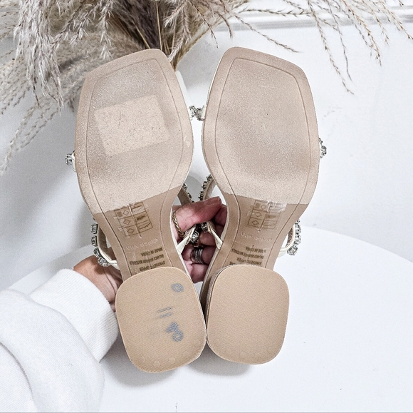 Dolce Vita Natie rhinestone slide block heel sandals - Picture 5 of 6